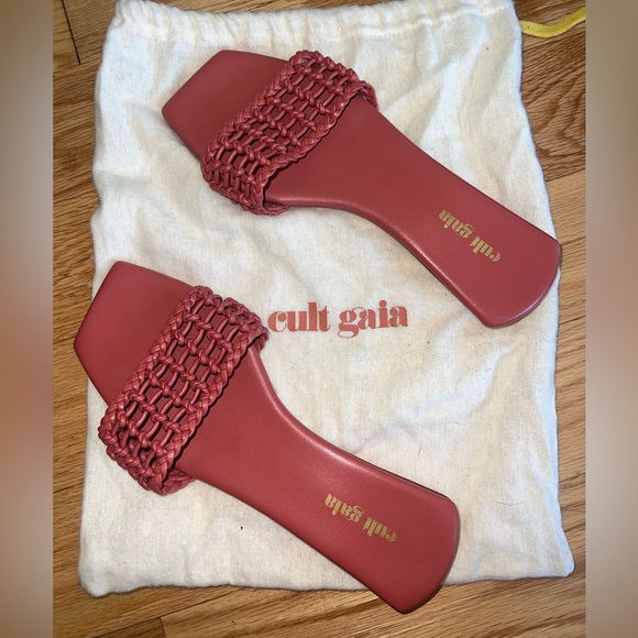 Cult Gaia Women's Red Woven Sandals - Picture 2 of 5